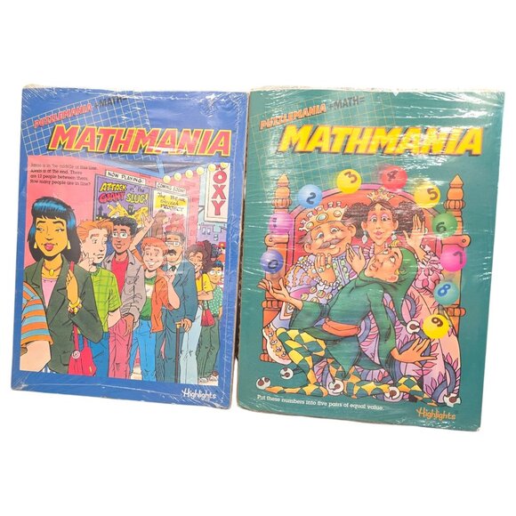 Puzzlemania + Math = Mathmania Highlights Set Of 4 Activity Books for Kids NEW - Picture 2 of 9